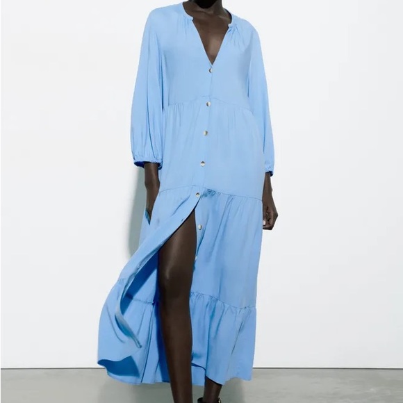 TIERED MIDI DRESS - Picture 6 of 7